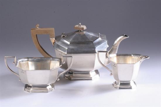 Appraisal: THREE-PIECE GEORGE V SILVER COFFEE SERVICE RWB London Including coffee