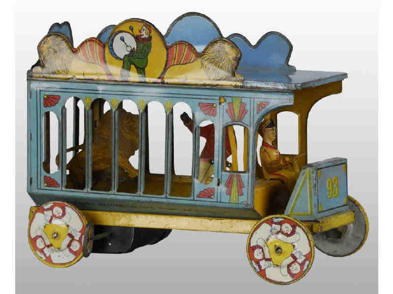 Appraisal: Strauss Tin Wind-Up Circus Truck Toy Description Working Beautiful lithography