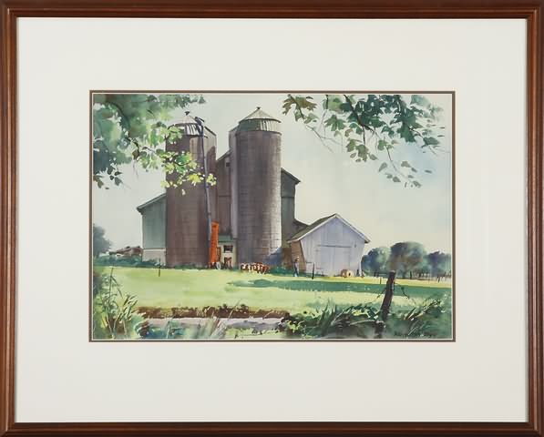 Appraisal: Twin Silos watercolor x sight SLR Artist American - S