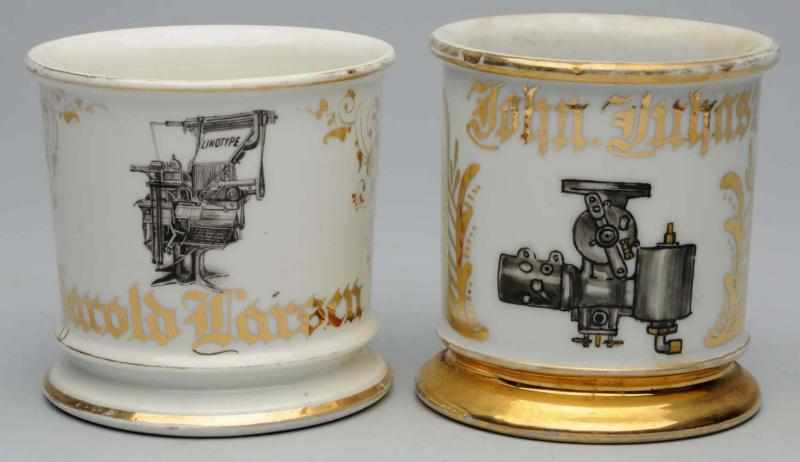 Appraisal: Lot of Machinist Shaving Mugs Includes one with a picture