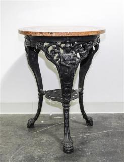 Appraisal: A Victorian Wrought Iron Center Table Height x diameter inches