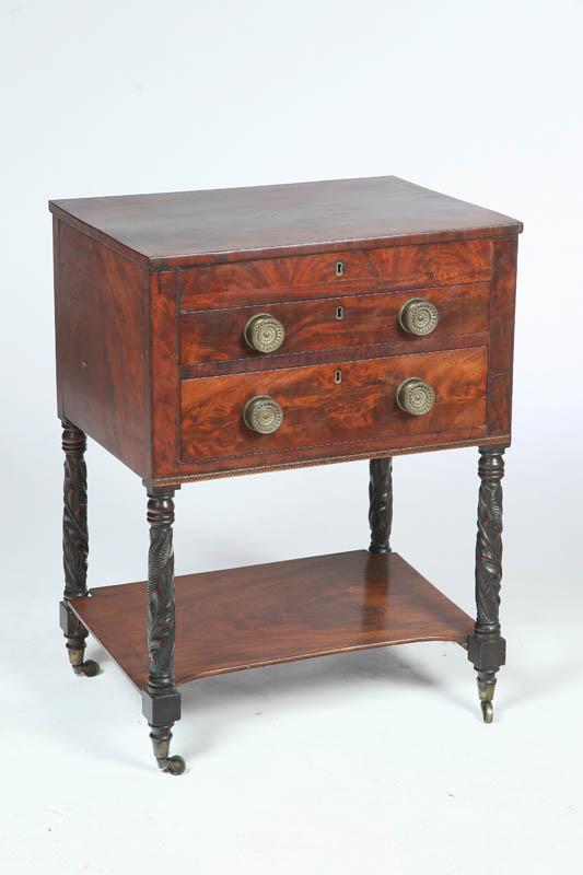 Appraisal: EMPIRE WORK TABLE American st half- th century mahogany with