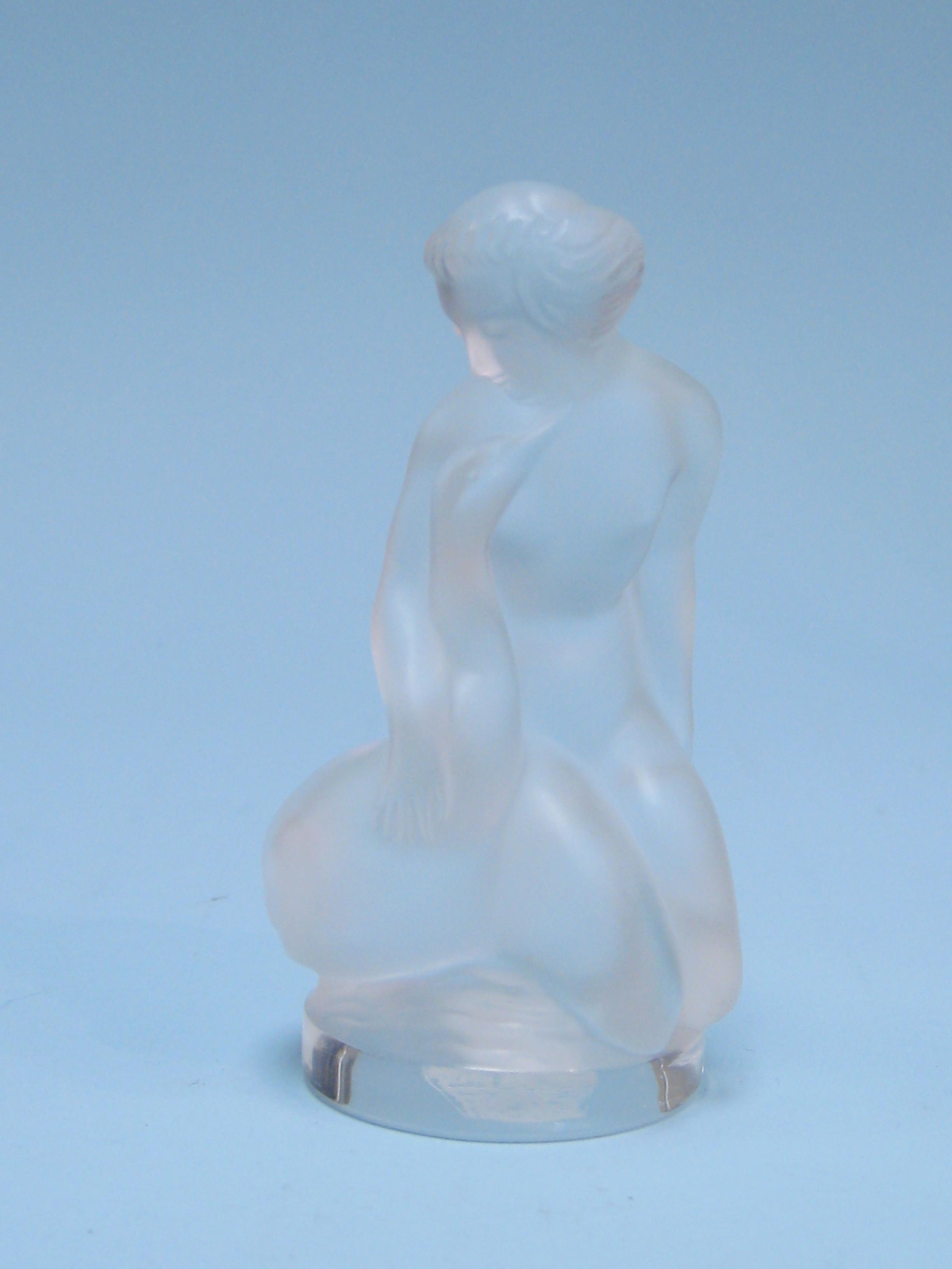 Appraisal: A Lalique frosted glass Figure of Leda and the Swan