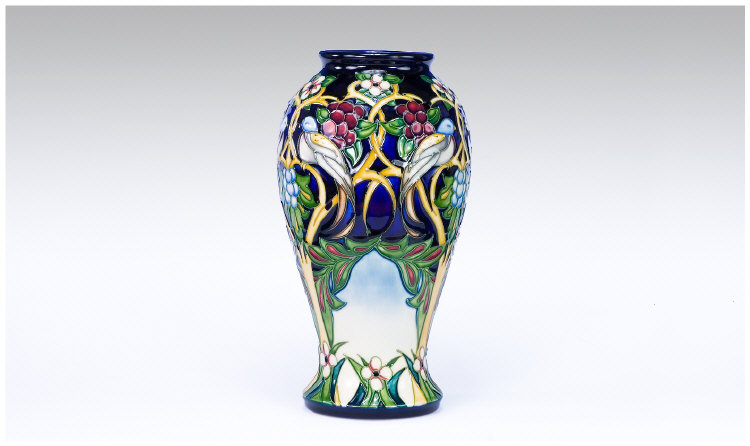 Appraisal: Moorcroft Vase Turtle Doves Designed By Rachel Bishop Limited Edition