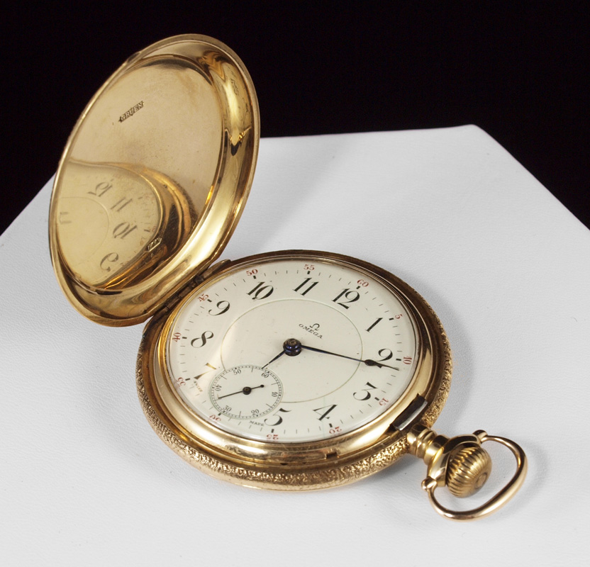 Appraisal: K OMEGA POCKET WATCH Gents K yellow gold hunters case