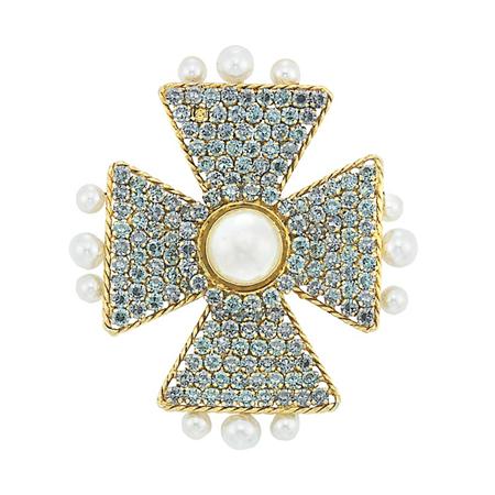 Appraisal: Yves Saint Laurent Maltese Cross Brooch Pendant Estimate -