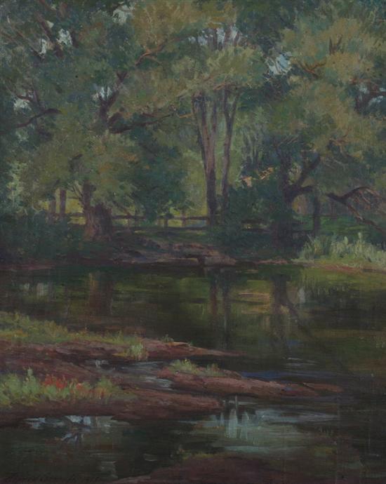 Appraisal: ALFRED HERMANN SCHROFF American - WOODED LANDSCAPE signed and dated