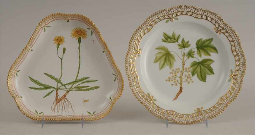 Appraisal: TWO ROYAL COPENHAGEN FLORA DANICA PORCELAIN SERVING PLATES One with