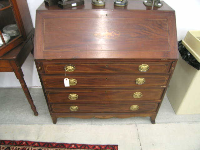 Appraisal: Period Chippendale Dropfront Desk interior compartments inlaid