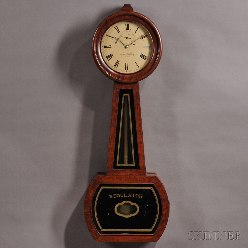 Appraisal: Aaron Willard Mahogany Wall Regulator Boston Massachusetts c the timepiece