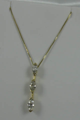 Appraisal: DIAMOND AND FOURTEEN KARAT GOLD PENDANT NECKLACE The pendant suspended