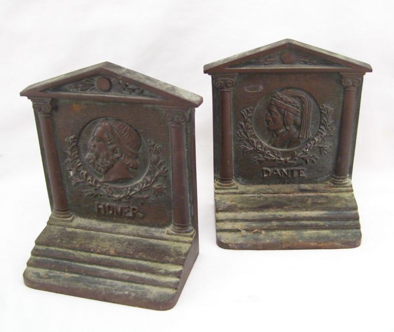 Appraisal: Bradley Hubbard Bookends Solid cast iron bookends with original patina