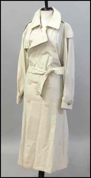 Appraisal: GIORGIO ARMANI WHITE LABEL DOUBLE BREASTED TRENCH COAT Size Condition