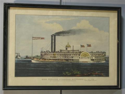 Appraisal: CURRIER AND IVES AMERICAN th CENTURY HIGH PRESSURE STEAMBOAT MAYFLOWER