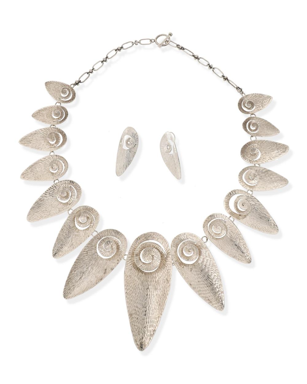 Appraisal: An Emilia Castillo Artichoke Leaf silver jewelry set st Century