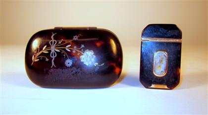 Appraisal: Pair of Victorian gilt metal mounted tortoiseshell boxes th century