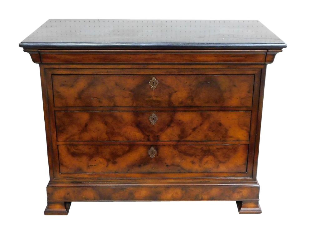 Appraisal: Maitland Smith chest of drawers with black stone top hidden