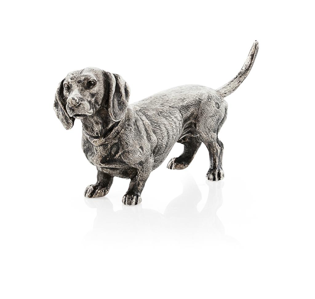 Appraisal: A cast model of a dachsund BSEP London standing naturally