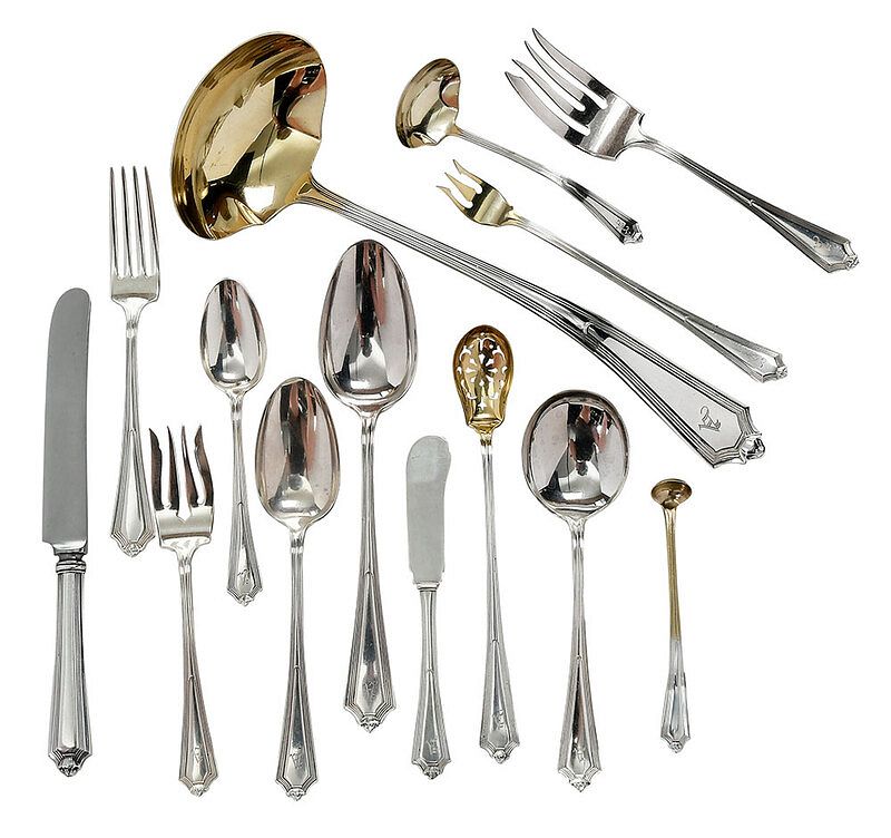 Appraisal: Plymouth Gorham Sterling Flatware Pieces American th century including fourteen