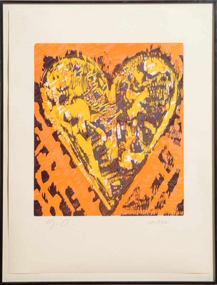 Appraisal: JIM DINE b HEART FOR FILM FORUM Woodcut in colors