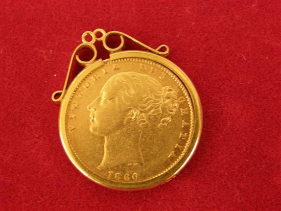 Appraisal: Victorian sovereign later gold mount