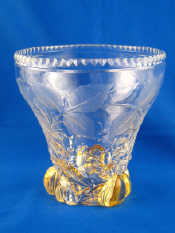 Appraisal: An early Webb Corbett studio crystal glass vase with natural