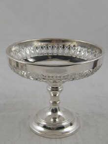 Appraisal: A silver comport with pierced border Chester cm dia x