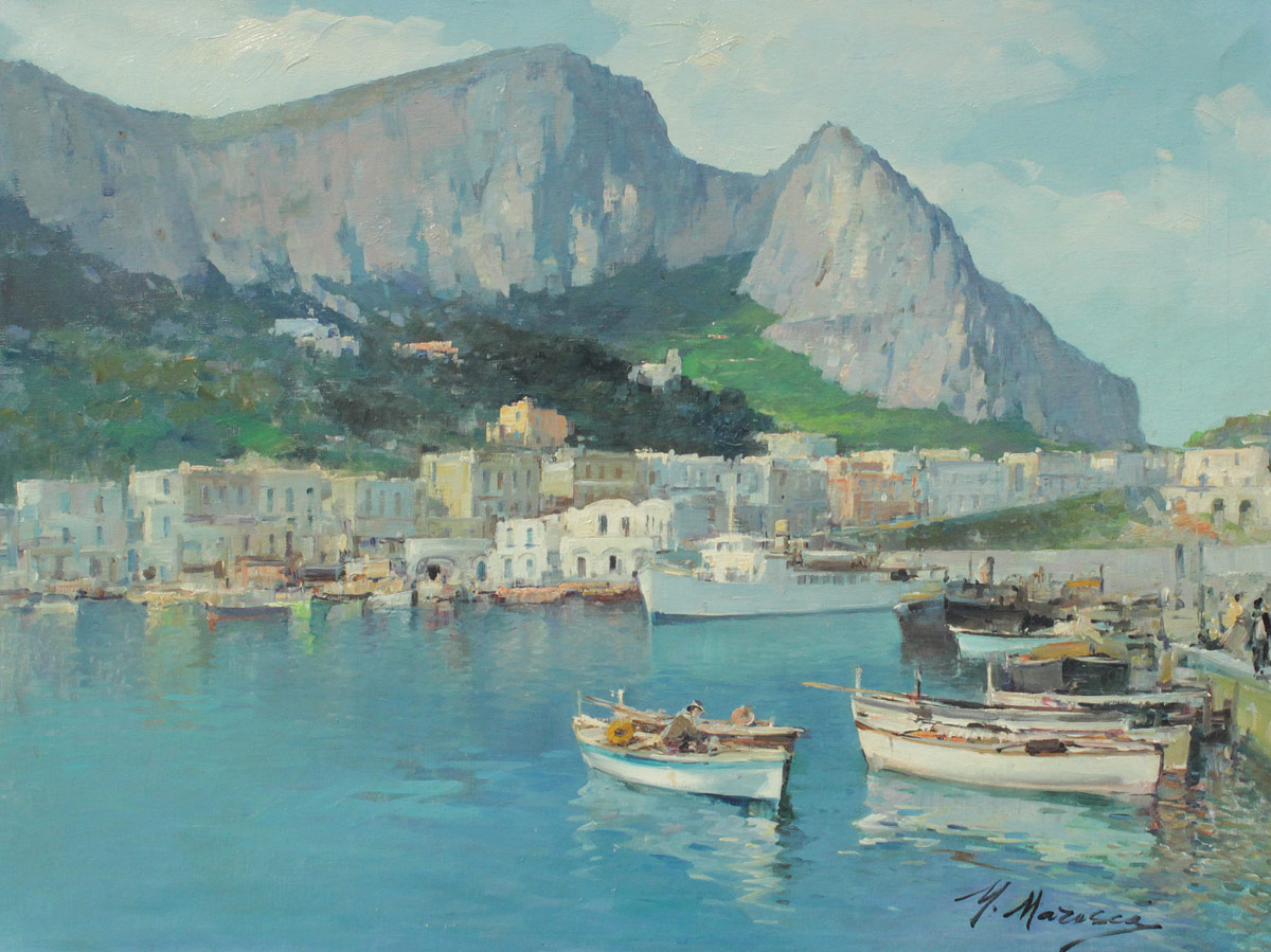 Appraisal: MARESCA Mario Italian - ''Amalfi Coast'' Oil Canvas '' x