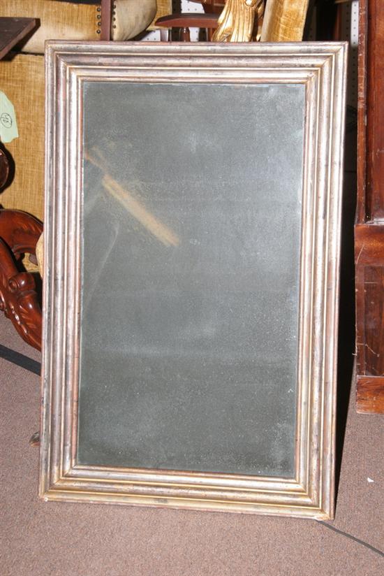 Appraisal: SILVER LEAF RECTANGULAR HANGING WALL MIRROR th Century with patinated