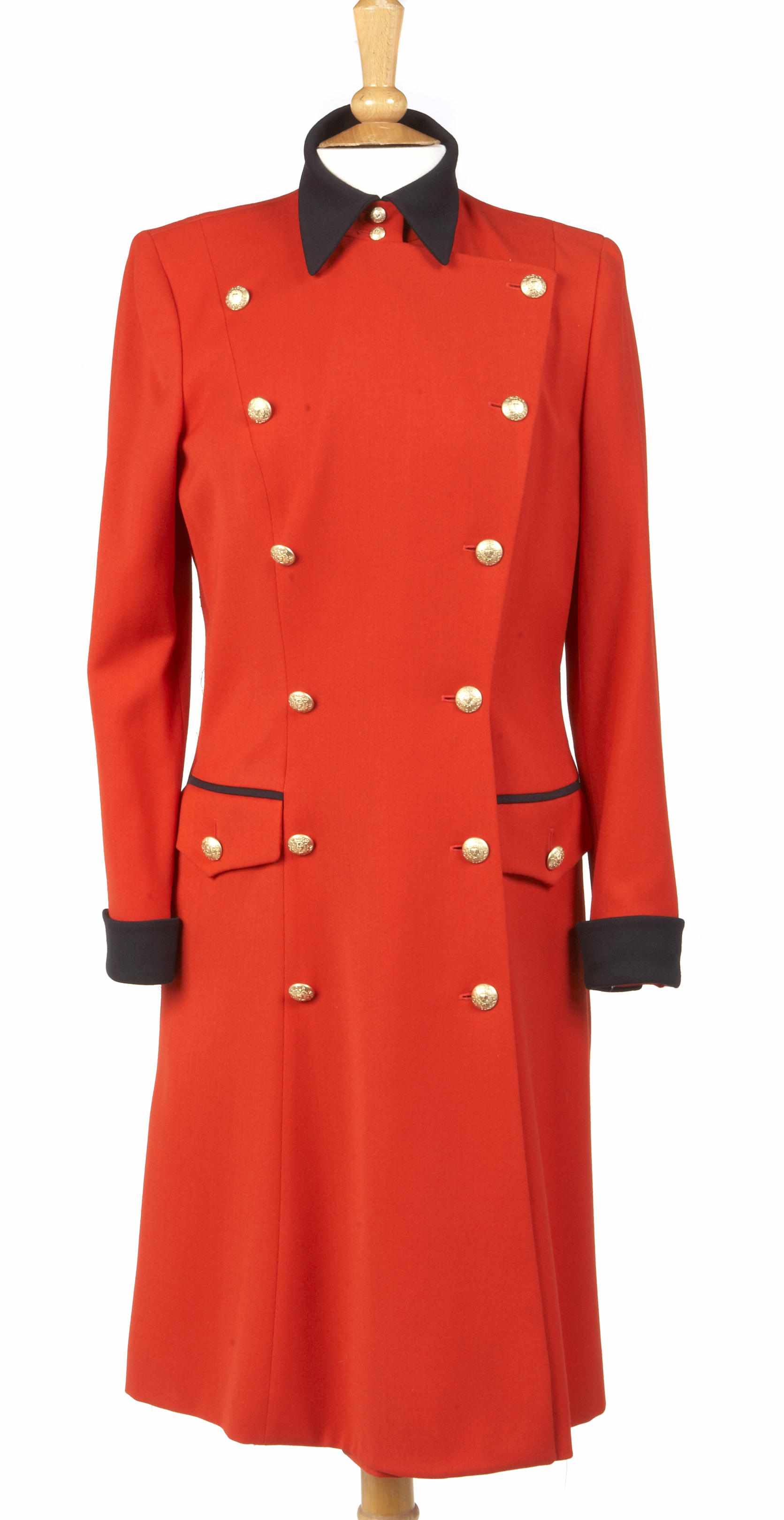 Appraisal: An Escada red and black double-breasted coat size together with