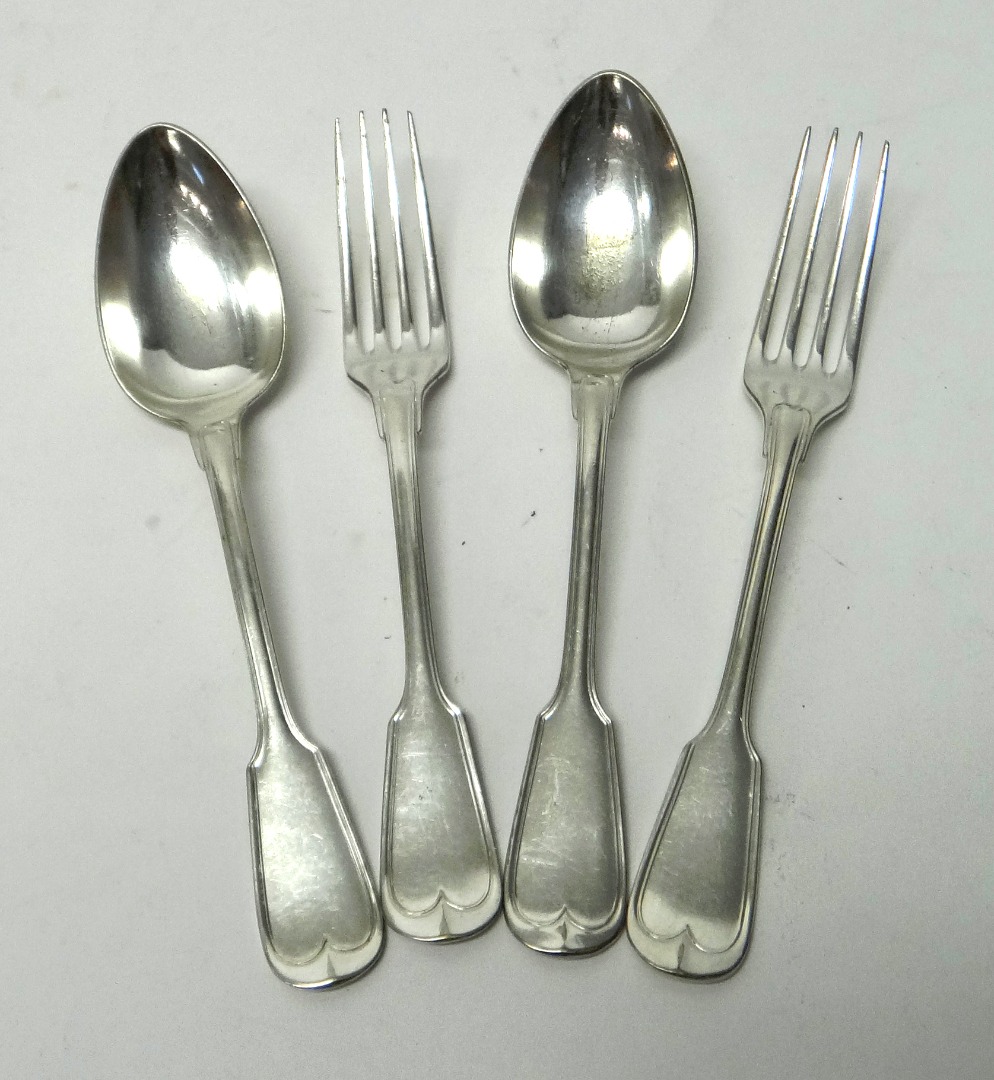 Appraisal: A group of Rothschild related silver plated flatware comprising a