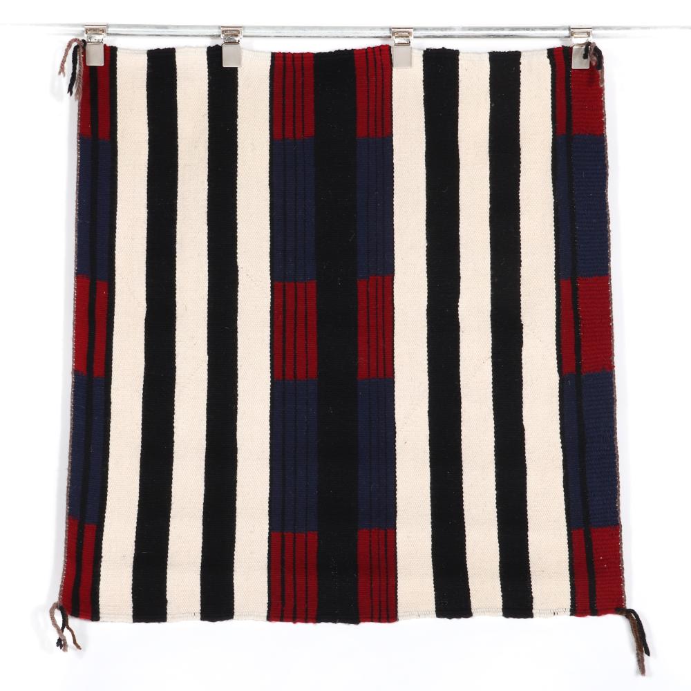 Appraisal: NELLIE SILVERSMITH TRANSITIONAL CHIEF'S WEAVING BLANKET IN RED AND BLUE