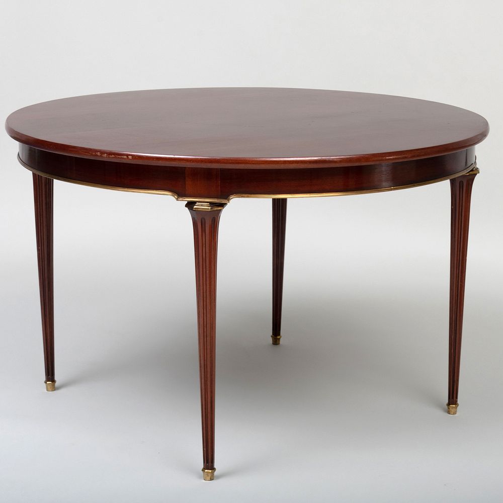 Appraisal: Louis XVI Style Gilt-Bronze-Mounted Mahogany Dining Table Underside marked A