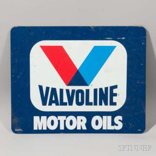 Appraisal: Valvoline Double-sided Motor Oils Sign ht lg in Provenance The