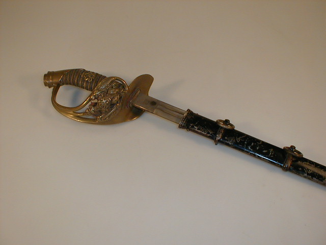 Appraisal: A German dress sword with wired and shagreen handle mounted