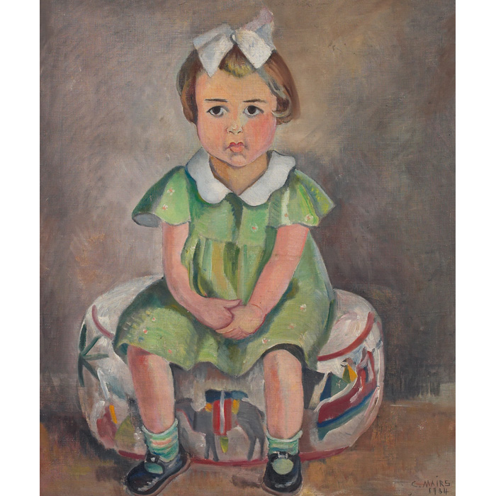 Appraisal: Clara Gardner Mairs American - Seated Girl oil on canvas