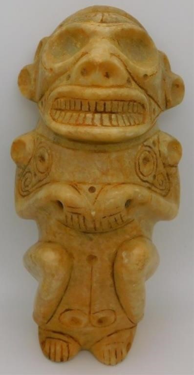 Appraisal: EXCELLENT FULL FIGURE TAINO ANTHROPIC SCULPTUREof deity or ancestor Well