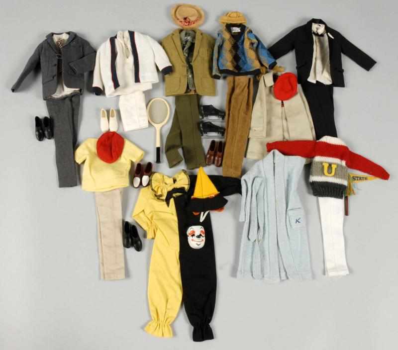 Appraisal: Ten Early Ken Doll Fashions Description Complete Ken Fashions Fun