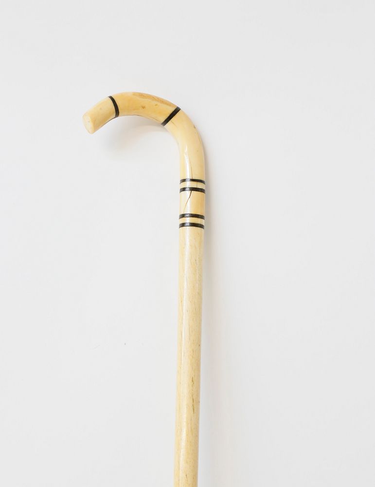 Appraisal: Whaleman Made Antique Whale Ivory Baleen and Whalebone Cane circa