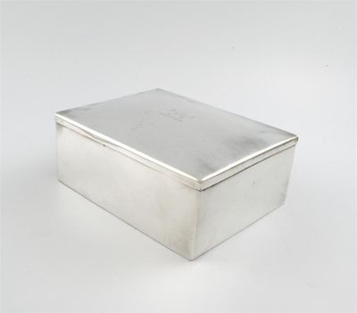 Appraisal: An Edwardian silver cigar box by Joseph Braham London rectangular