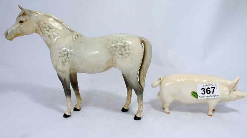 Appraisal: Beswick Boar A Chipped Leg and Beswick Arab Bahram Firing