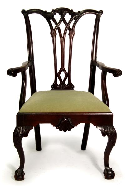 Appraisal: Centennial mahogany open arm chairlate th century