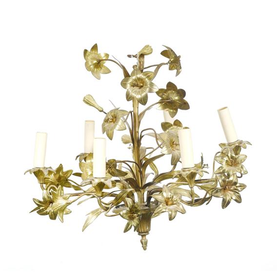 Appraisal: CHANDELIER Italy th cent Bronze and brass H D cm