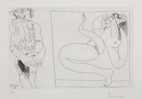 Appraisal: PABLO PICASSO Series Etching x mm x inches full margins