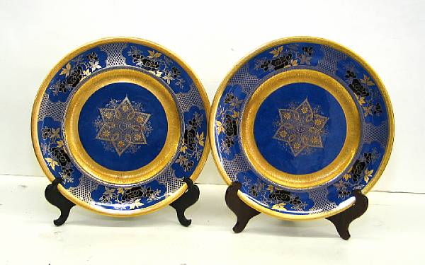 Appraisal: Eleven Royal Doulton porcelain service plates retailed by Ovington Brothers