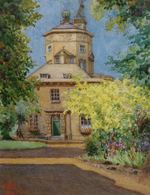 Appraisal: E Warrall mid th century- 'Oxford Observatory' watercolour signed and