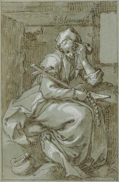 Appraisal: BLOEMAERT ABRAHAM Gorinchen - Utrecht Sancta Thaisis Brown pen and