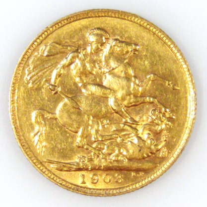 Appraisal: An Edward VII gold full sovereign dated