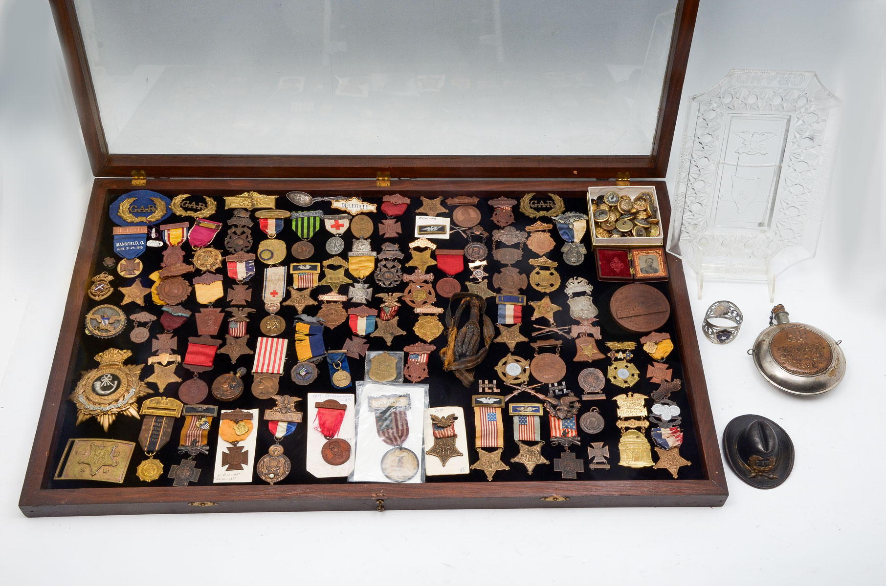 Appraisal: LARGE COLLECTION OF WAR MEDALS RELATED ITEMS Comprising medals ribbons