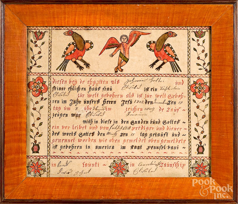 Appraisal: Cross Legged Angel Artist watercolor fraktur Exclusive on Bidsquare Cross